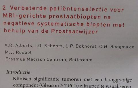 Verbeterde patiëntenselectie voor MRI-gerichte prostaatbiopten na eerdere negatieve systematische biopten met behulp van de Prostaatwijzer